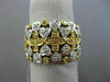 ESTATE LARGE .61CT WHITE & FANCY YELLOW DIAMOND 18K 2 TONE GOLD CROSS HEART RING
