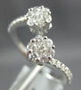 ESTATE WIDE .47CT DIAMOND 18KT WHITE GOLD CLUSTER DOUBLE FLOWER CRISS CROSS RING