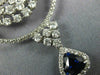 ESTATE LARGE 8.91CT DIAMOND & AAA SAPPHIRE 18K WHITE GOLD SEMI ETERNITY NECKLACE