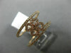 ESTATE WIDE .38CT DIAMOND 14KT ROSE GOLD 3D FOUR CLOVER FLOWER HEART LOVE RING
