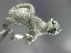 EXTRA LARGE 4.61CT DIAMOND & AAA TSAVORITE 18KT WHITE GOLD 3D TIGER PANTHER RING