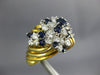ESTATE LARGE 2.0CT DIAMOND & AAA SAPPHIRE 18KT 2 TONE GOLD 3D FLOWER FUN RING
