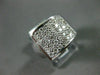 ESTATE LARGE .80CT ROUND CUT DIAMOND 14KT WHITE GOLD PAVE BELT FUN RING #21298