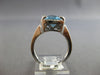 4.66CT DIAMOND & AAA BLUE TOPAZ 14KT WHITE GOLD CUSHION & ROUND ENGAGEMENT RING