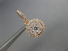.83CT DIAMOND 18KT ROSE GOLD 3D CLUSTER HALO FLOWER LEVERBACK HANGING EARRINGS
