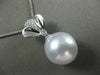 ESTATE LARGE .06CT DIAMOND 14KT WHITE GOLD 3D AAA SOUTH SEA PEARL FLOWER PENDANT