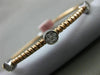ESTATE .21CT DIAMOND 14KT WHITE & ROSE GOLD PAST PRESENT FUTURE BANGLE BRACELET