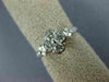 ESTATE .60CT DIAMOND 18KT WHITE GOLD 3D ROUND FOUR LEAF CLOVER FLOWER LOVE RING