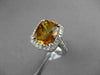 ESTATE LARGE 4.37CTW DIAMOND & EXTRA FACET CITRINE 14KT WHITE GOLD 3D HALO RING
