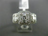 ESTATE WIDE .89CT ROUND & BAGUETTE DIAMOND 18KT WHITE GOLD HALO PROMISE RING