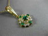 ESTATE .83CT DIAMOND & AAA EMERALD 14KT YELLOW GOLD 3D CLUSTER PENDANT #17629