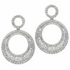 ESTATE LARGE 1.88CT DIAMOND 18KT WHITE GOLD MULTI ROW CIRCULAR HANGING EARRINGS