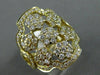 ESTATE LARGE 1.86CT DIAMOND 18KT YELLOW GOLD 3D MULTI FLOWER OPEN FILIGREE RING