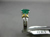 ESTATE .83CT DIAMOND & EMERALD 14K TWO TONE GOLD OVAL SEMI BEZEL ENGAGEMENT RING