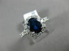 LARGE 3.15CT DIAMOND & AAA OVAL SAPPHIRE 14KT WHITE GOLD 3D HALO ENGAGEMENT RING