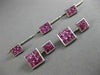 ESTATE LARGE 5.0CT AAA PINK RUBY 14KT WHITE GOLD SQUARE SHIRT STUD CUFFLINK SET