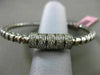 ESTATE 1.20CT DIAMOND 14K WHITE GOLD 3D MULTI ROW SWIRL FLEXIBLE BANGLE BRACELET