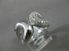ESTATE WIDE .58CT DIAMOND 14KT WHITE & ROSE GOLD 3D PAVE LOVE KNOT FUN RING