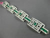 ESTATE WIDE 15.75CT DIAMOND & AAA EMERALD 18KT WHITE GOLD SQUARE TENNIS BRACELET