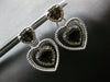 4.35CT DIAMOND & AAA SMOKEY TOPAZ 14KT WHITE GOLD TRIPLE HEART HANGING EARRINGS