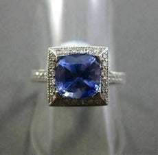 ESTATE 2.58CT DIAMOND & AAA LIGHT SAPPHIRE 18KT WHITE GOLD ENGAGEMENT RING