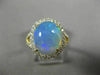 ESTATE LARGE 3.62CT DIAMOND & AAA AUSTRALIAN OPAL 14K YELLOW GOLD OVAL HALO RING