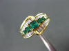 ESTATE 1.10CT DIAMOND & EMERALD 14K YELLOW GOLD GRADUATING ENGAGEMENT RING 12115