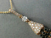 ESTATE LARGE 1.75CT CHOCOLATE FANCY DIAMOND 14K ROSE GOLD RAINDROP PENDANT CHAIN