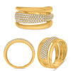 ESTATE LARGE .60CT DIAMOND 14K YELLOW GOLD MULTI ROW GRADUATING ANNIVERSARY RING