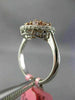 WIDE .97CT WHITE & PINK DIAMOND 18KT WHITE & ROSE GOLD CLUSTER HALO FLOWER RING