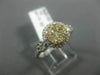 ESTATE WIDE .85CT WHITE & FANCY YELLOW DIAMOND 14K YELLOW GOLD HALO CLUSTER RING