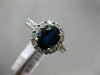LARGE 3.15CT DIAMOND & AAA OVAL SAPPHIRE 14KT WHITE GOLD 3D HALO ENGAGEMENT RING