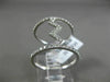 ESTATE WIDE .67CT ROUND DIAMOND 18KT WHITE GOLD 3D ZIG ZAG DOUBLE ROW FUN RING