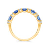 1.70CT DIAMOND & AAA SAPPHIRE 14KT YELLOW GOLD 3D OVAL & ROUND ANNIVERSARY RING