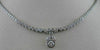ESTATE 1.37CT DIAMOND 14KT WHITE GOLD HANGING BEZEL DROP NECKLACE 16.5" #2852