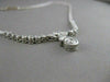 ESTATE 1.37CT DIAMOND 14KT WHITE GOLD HANGING BEZEL DROP NECKLACE 16.5" #2852