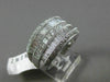 ESTATE WIDE 2.96CT MULTI SHAPE DIAMOND 18KT WHITE GOLD MILGRAIN ANNIVERSARY RING