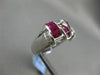 ESTATE WIDE 4.02CT DIAMOND & EXTRA FACET RUBY 18KT WHITE GOLD DOUBLE SIDED RING