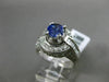 ESTATE LARGE 1.40CT DIAMOND & TANZINITE 14KT WHITE GOLD FILIGREE ENGAGEMENT RING