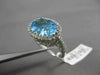 ESTATE 7.33CTW DIAMOND & AAA BLUE TOPAZ 14K WHITE GOLD FILIGREE HALO OVAL RING