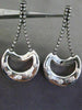 ESTATE LARGE 1.20CT DIAMOND 14KT WHITE & BLACK GOLD 3D ETOILE HANGING EARRINGS