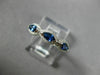 ESTATE .67CT DIAMOND & AAA SAPPHIRE 14K WHITE GOLD HALO WEDDING ANNIVERSARY RING
