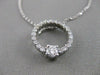 ESTATE .73CTW DIAMOND 14K WHITE GOLD CIRCLE OF LOVE PENDANT CHAIN F/G VVS #16821