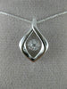 ESTATE .10CT DIAMOND 14K WHITE GOLD 3D CLUSTER TEAR DROP DANCING DIAMOND PENDANT