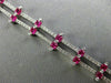 ESTATE WIDE 4.92CT DIAMOND RUBY 18KT WHITE GOLD MULTI ROW ETOILE TENNIS BRACELET