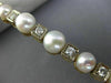 ESTATE LARGE .60CT DIAMOND & AAA SOUTH SEA PEARL 14K 2 TONE GOLD TENNIS BRACELET