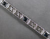 ANTIQUE 1CT AAA SAPPHIRE 14K WHITE GOLD ART DECO PRINCESS TENNIS BRACELET #27816