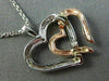 ESTATE .06CT DIAMOND 14KT WHITE & ROSE GOLD DOUBLE HEART LOVE PENDANT WITH CHAIN