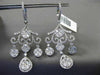 ESTATE LARGE 4.90CT DIAMOND 14KT WHITE GOLD 3D FLEUR DE LIS CHANDELIER EARRINGS
