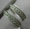 ESTATE .52CT DIAMOND 14KT WHITE GOLD 3D CLASSIC FILIGREE MILGRAIN HOOP EARRINGS